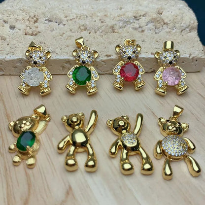 Cartoon Style Animal Copper Plating Inlay Rhinestones Charms