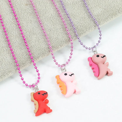 Cartoon Style Animal Dinosaur Mixed Materials Women'S Pendant Necklace