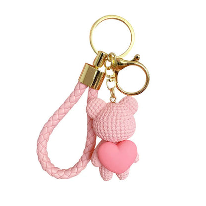 Cartoon Style Animal Heart Shape Resin Unisex Bag Pendant Keychain 1 Piece