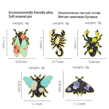 Cartoon Style Animal Insect Mushroom Alloy Stoving Varnish Plating Unisex Brooches