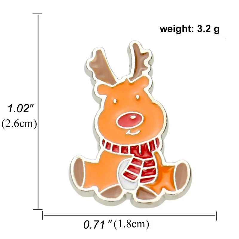 Cartoon Style Animal Santa Claus Snowman Alloy Enamel Artificial Gemstones Unisex Brooches