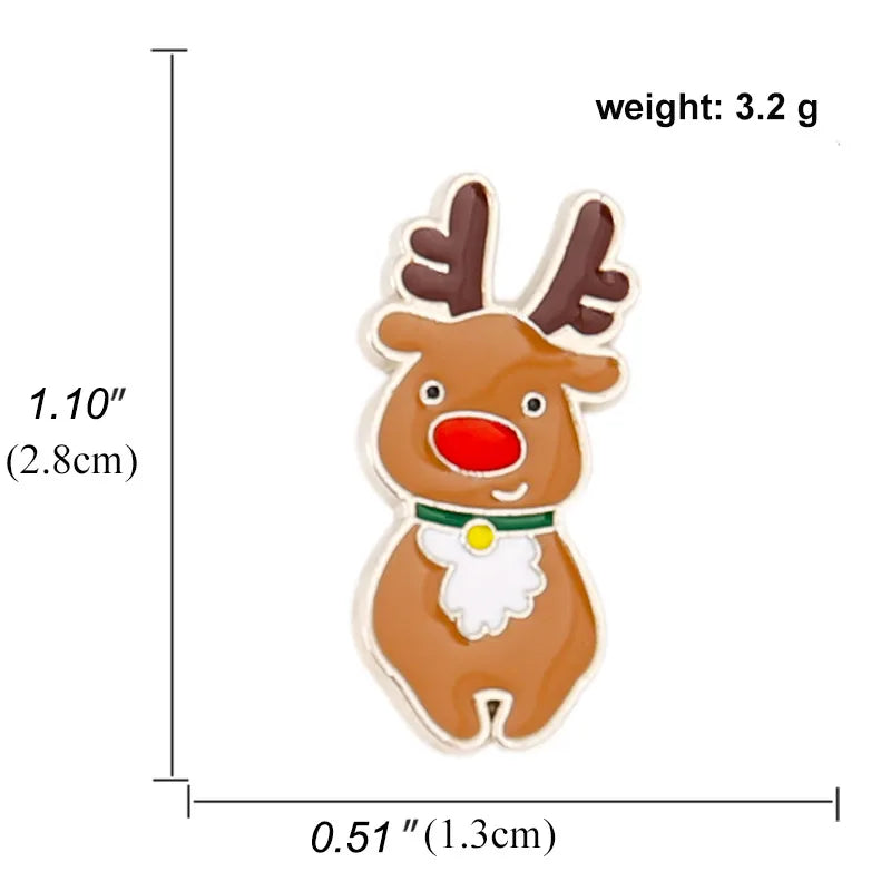 Cartoon Style Animal Santa Claus Snowman Alloy Enamel Artificial Gemstones Unisex Brooches