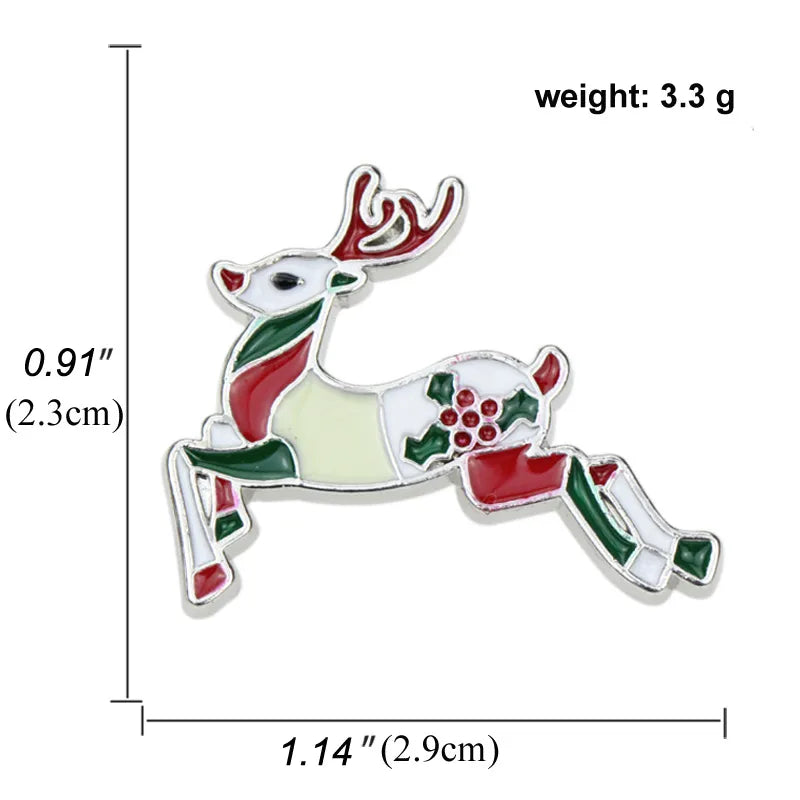 Cartoon Style Animal Santa Claus Snowman Alloy Enamel Artificial Gemstones Unisex Brooches