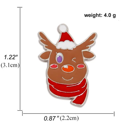 Cartoon Style Animal Santa Claus Snowman Alloy Enamel Artificial Gemstones Unisex Brooches