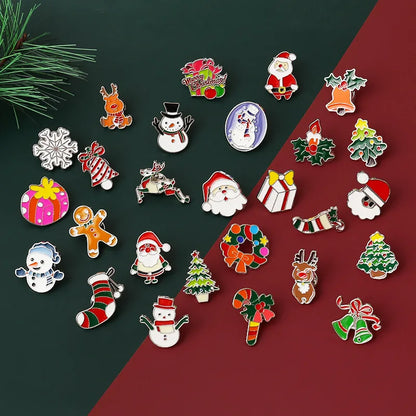 Cartoon Style Animal Santa Claus Snowman Alloy Enamel Artificial Gemstones Unisex Brooches