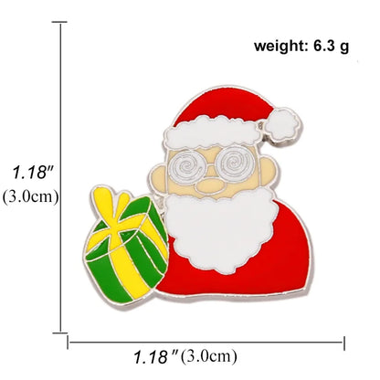 Cartoon Style Animal Santa Claus Snowman Alloy Enamel Artificial Gemstones Unisex Brooches