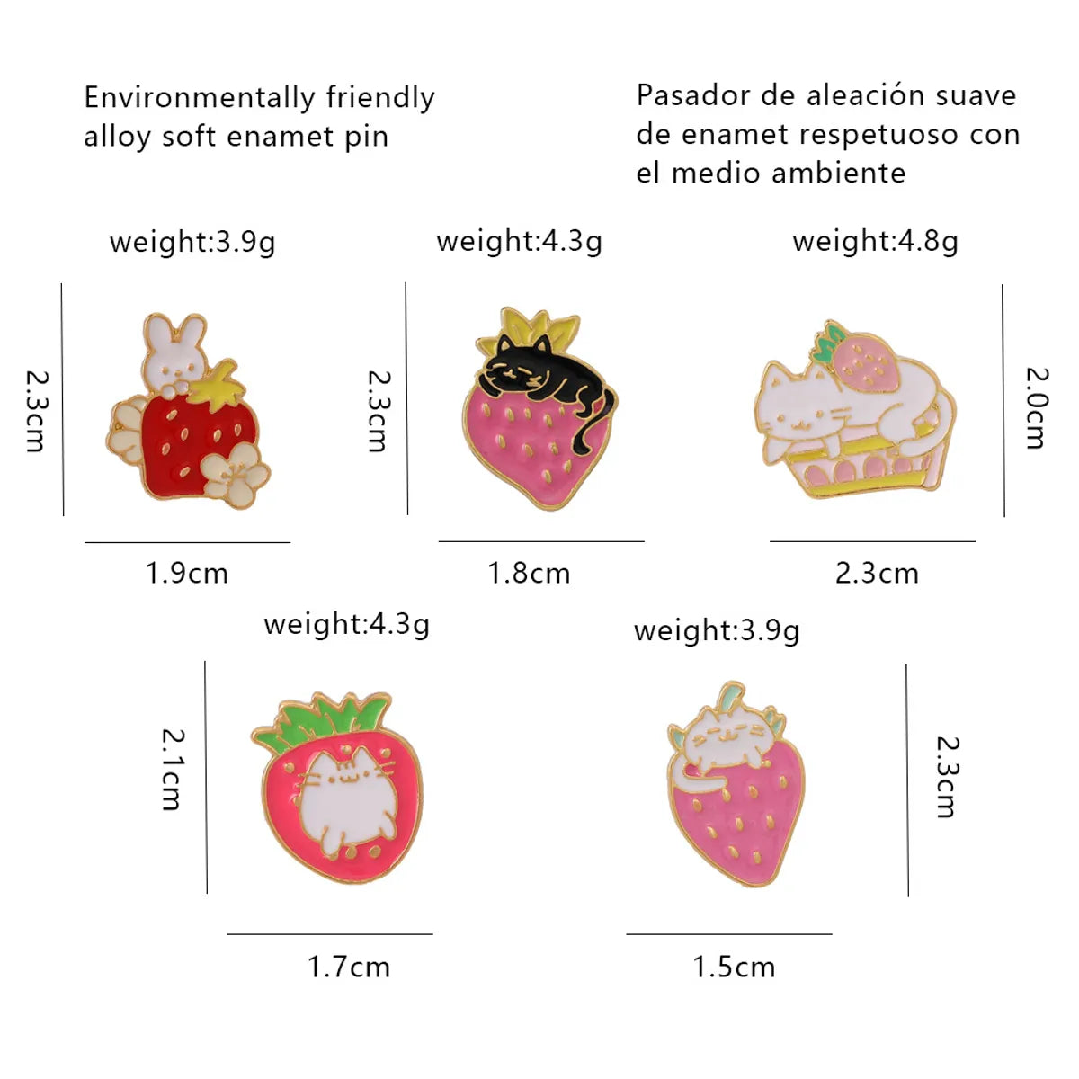 Cartoon Style Animal Strawberry Alloy Enamel Unisex Brooches