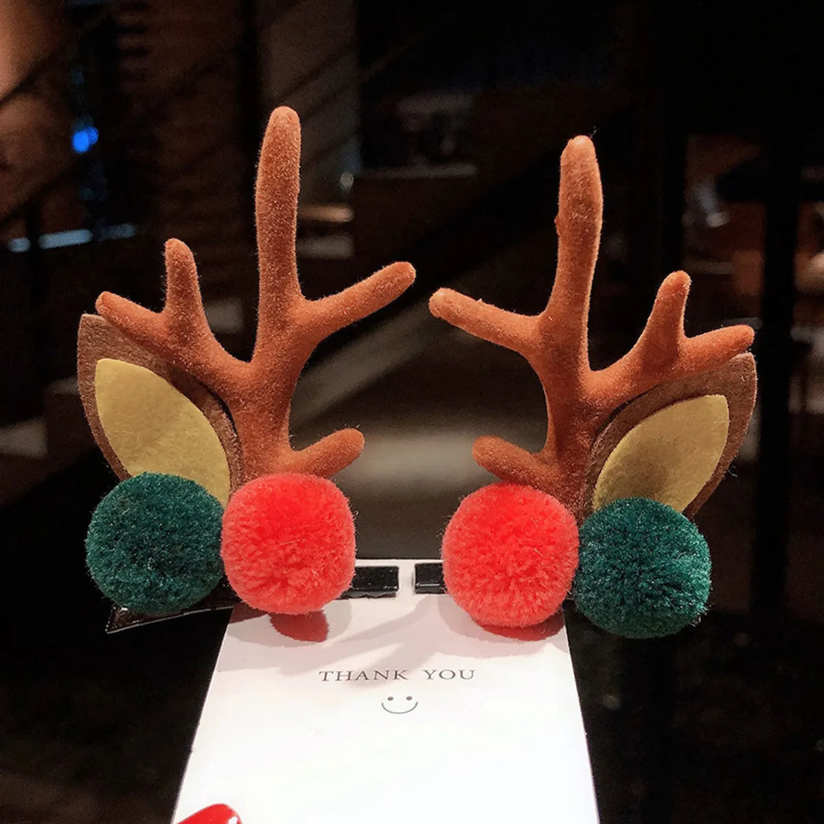 Cartoon Style Antlers Plastic Sequins Hair Clip 1 Pair