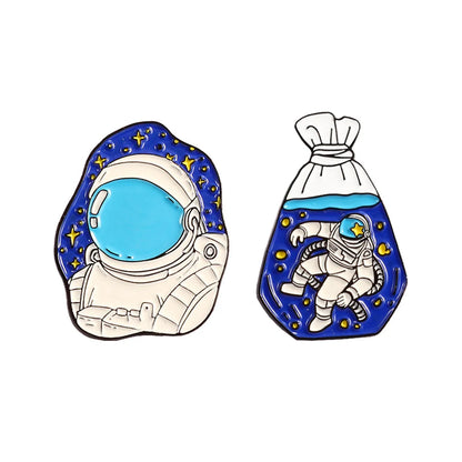 Cartoon Style Astronaut Alloy Enamel Unisex Brooches