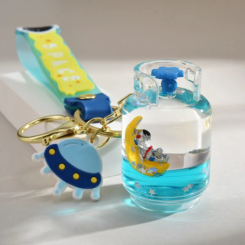 Cartoon Style Astronaut Bottle Arylic Women'S Bag Pendant Keychain