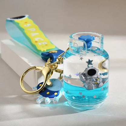 Cartoon Style Astronaut Bottle Arylic Women'S Bag Pendant Keychain