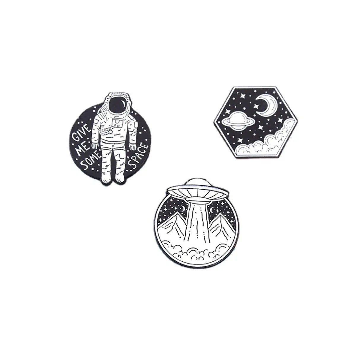 Cartoon Style Astronaut Spaceship Alloy Stoving Varnish Unisex Brooches