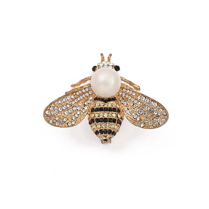 Cartoon Style Bee Imitation Pearl Alloy Rhinestone Enamel Unisex Brooches