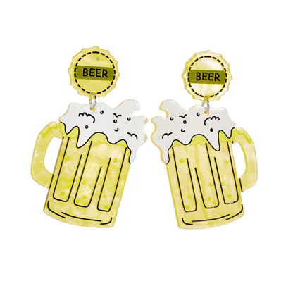 Cartoon Style Beer Arylic Women's Drop Earrings