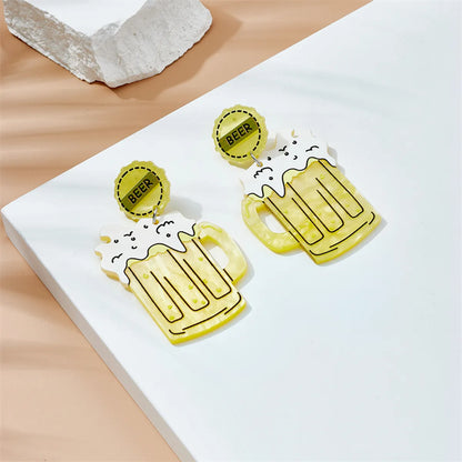 Cartoon Style Beer Arylic Women's Drop Earrings