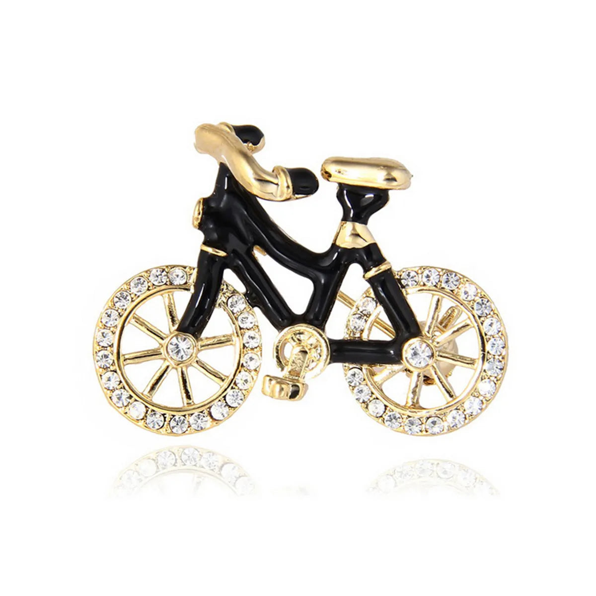 Cartoon Style Bicycle Alloy Inlay Artificial Gemstones Unisex Brooches