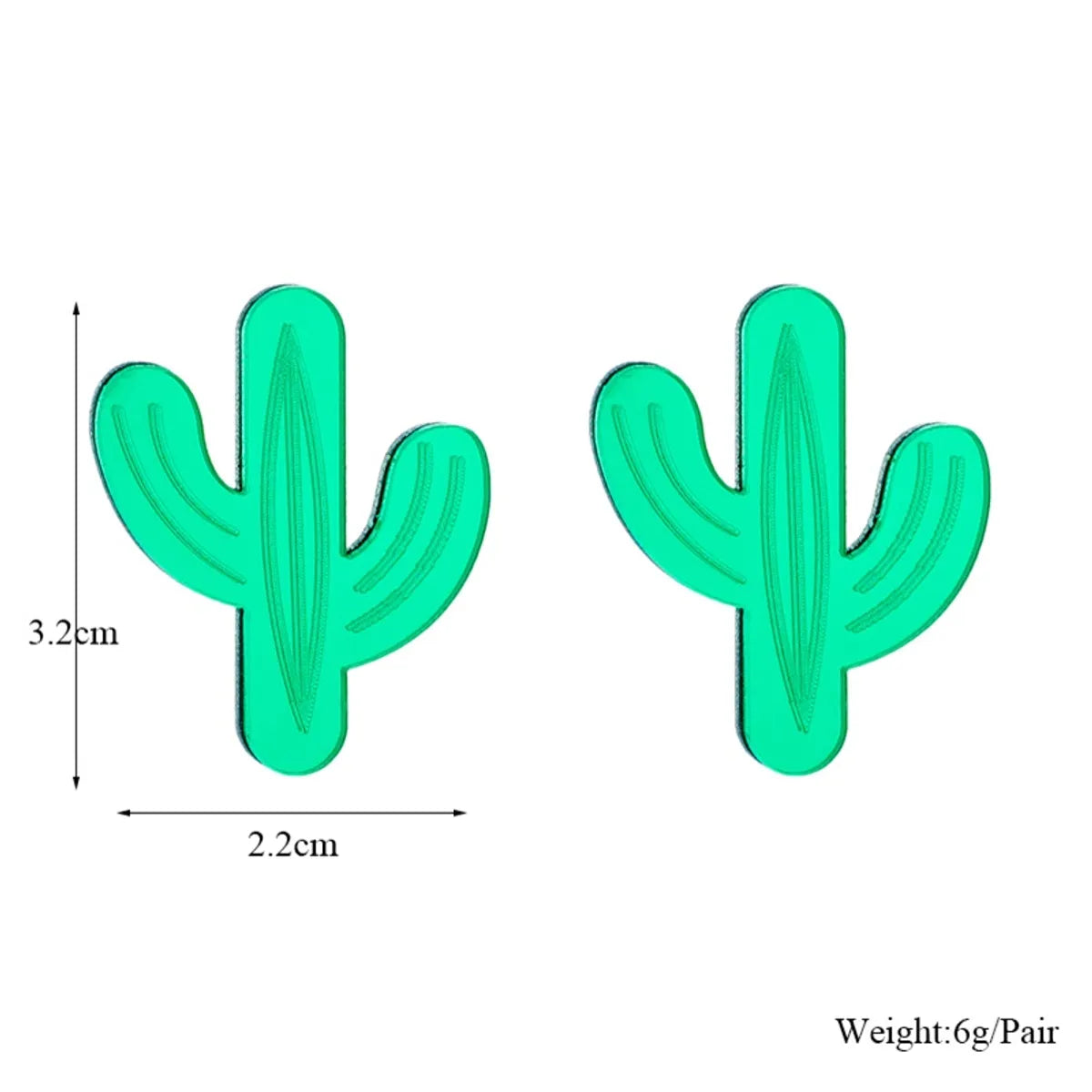 Cartoon Style Cactus Arylic Women's Ear Studs