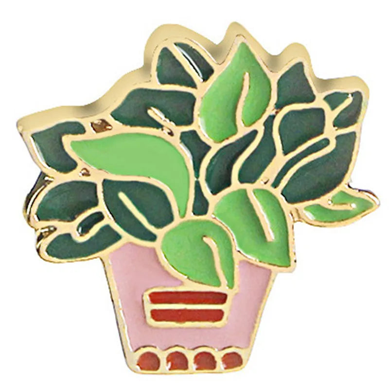 Cartoon Style Cactus Plant Alloy Stamping Stoving Varnish Plating Kid'S Women'S Brooches