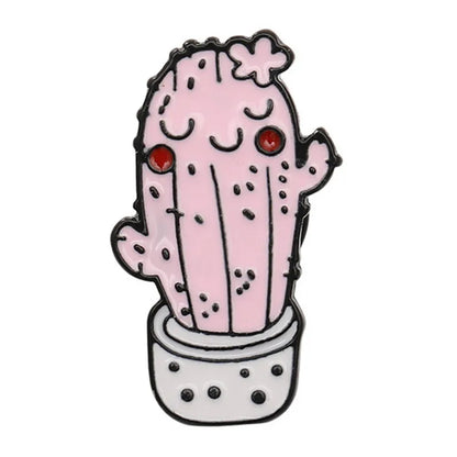 Cartoon Style Cactus Plant Alloy Stamping Stoving Varnish Plating Kid'S Women'S Brooches