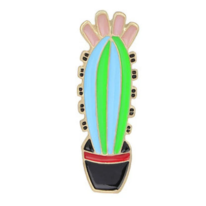 Cartoon Style Cactus Plant Alloy Stamping Stoving Varnish Plating Kid'S Women'S Brooches