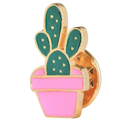 Cartoon Style Cactus Plant Alloy Stamping Stoving Varnish Plating Kid'S Women'S Brooches