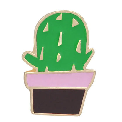 Cartoon Style Cactus Plant Alloy Stamping Stoving Varnish Plating Kid'S Women'S Brooches