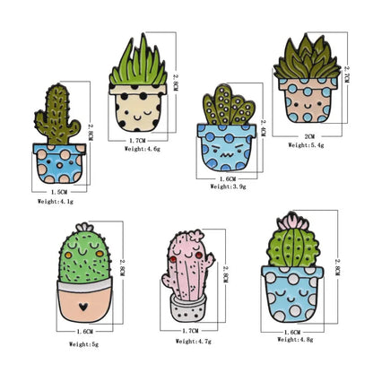 Cartoon Style Cactus Plant Alloy Stamping Stoving Varnish Plating Kid'S Women'S Brooches