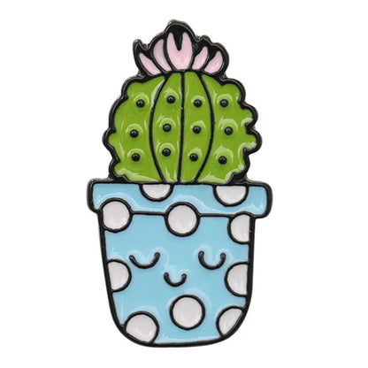 Cartoon Style Cactus Plant Alloy Stamping Stoving Varnish Plating Kid'S Women'S Brooches