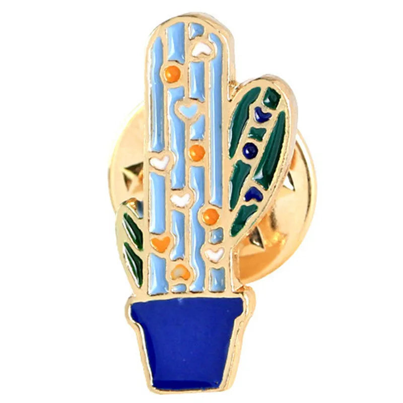 Cartoon Style Cactus Plant Alloy Stamping Stoving Varnish Plating Kid'S Women'S Brooches