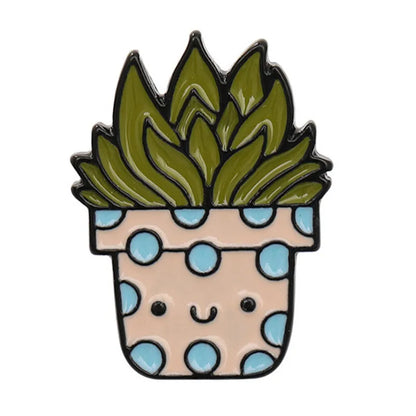 Cartoon Style Cactus Plant Alloy Stamping Stoving Varnish Plating Kid'S Women'S Brooches