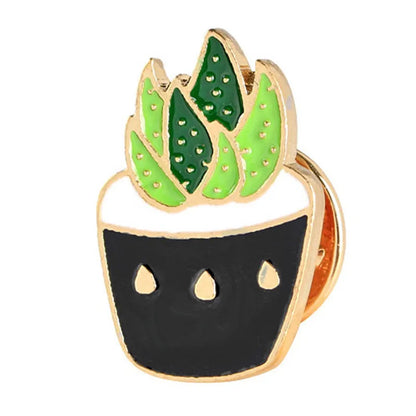 Cartoon Style Cactus Plant Alloy Stamping Stoving Varnish Plating Kid'S Women'S Brooches