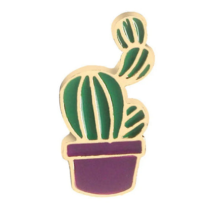 Cartoon Style Cactus Plant Alloy Stamping Stoving Varnish Plating Kid'S Women'S Brooches