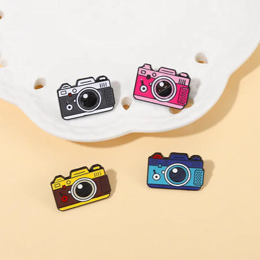 Cartoon Style Camera Alloy Stoving Varnish Brooches