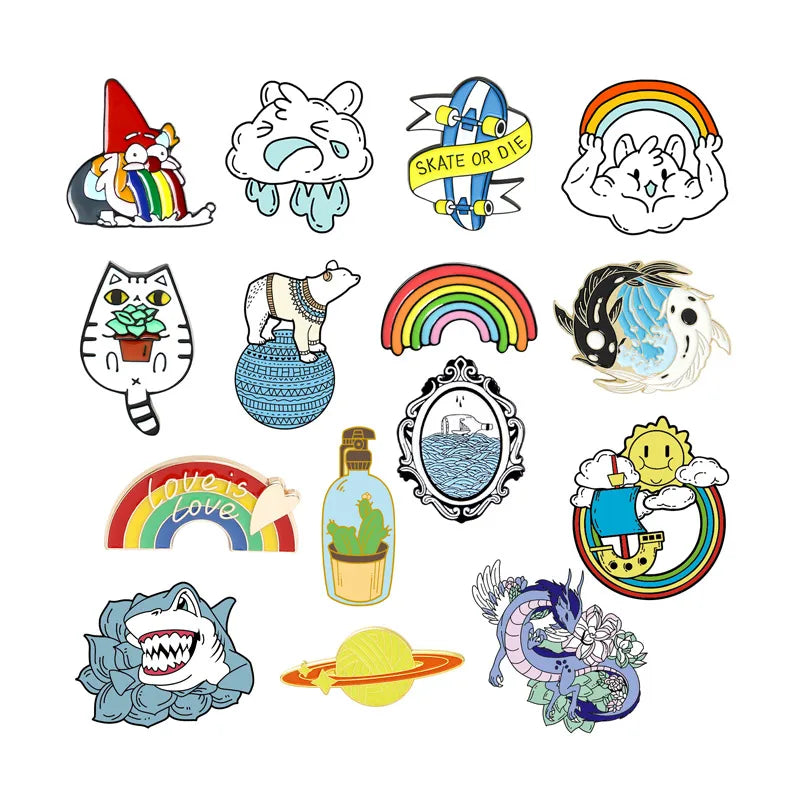 Cartoon Style Cartoon Alloy Stoving Varnish Unisex Brooches