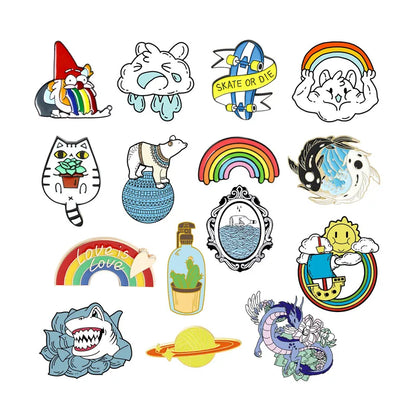 Cartoon Style Cartoon Alloy Stoving Varnish Unisex Brooches