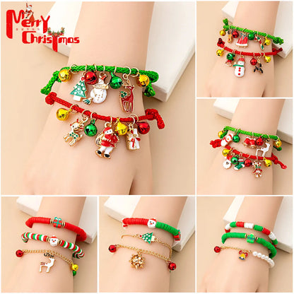 Cartoon Style Cartoon Character Alloy Resin Enamel Christmas Women's Bracelets