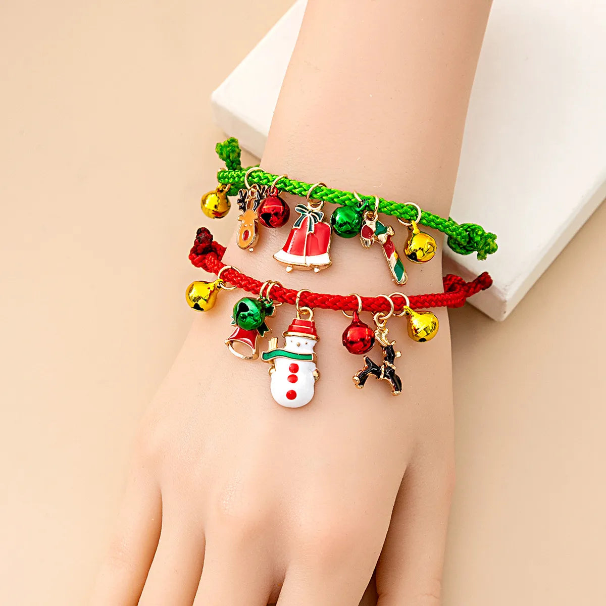 Cartoon Style Cartoon Character Alloy Resin Enamel Christmas Women's Bracelets