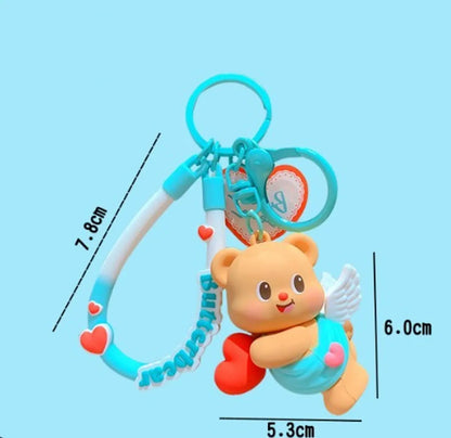 Cartoon Style Cartoon Character Bear PVC Alloy Women'S Keychain