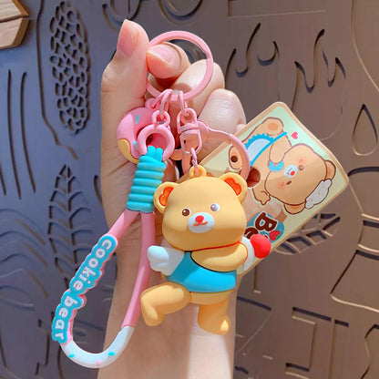 Cartoon Style Cartoon Character Bear PVC Alloy Women'S Keychain