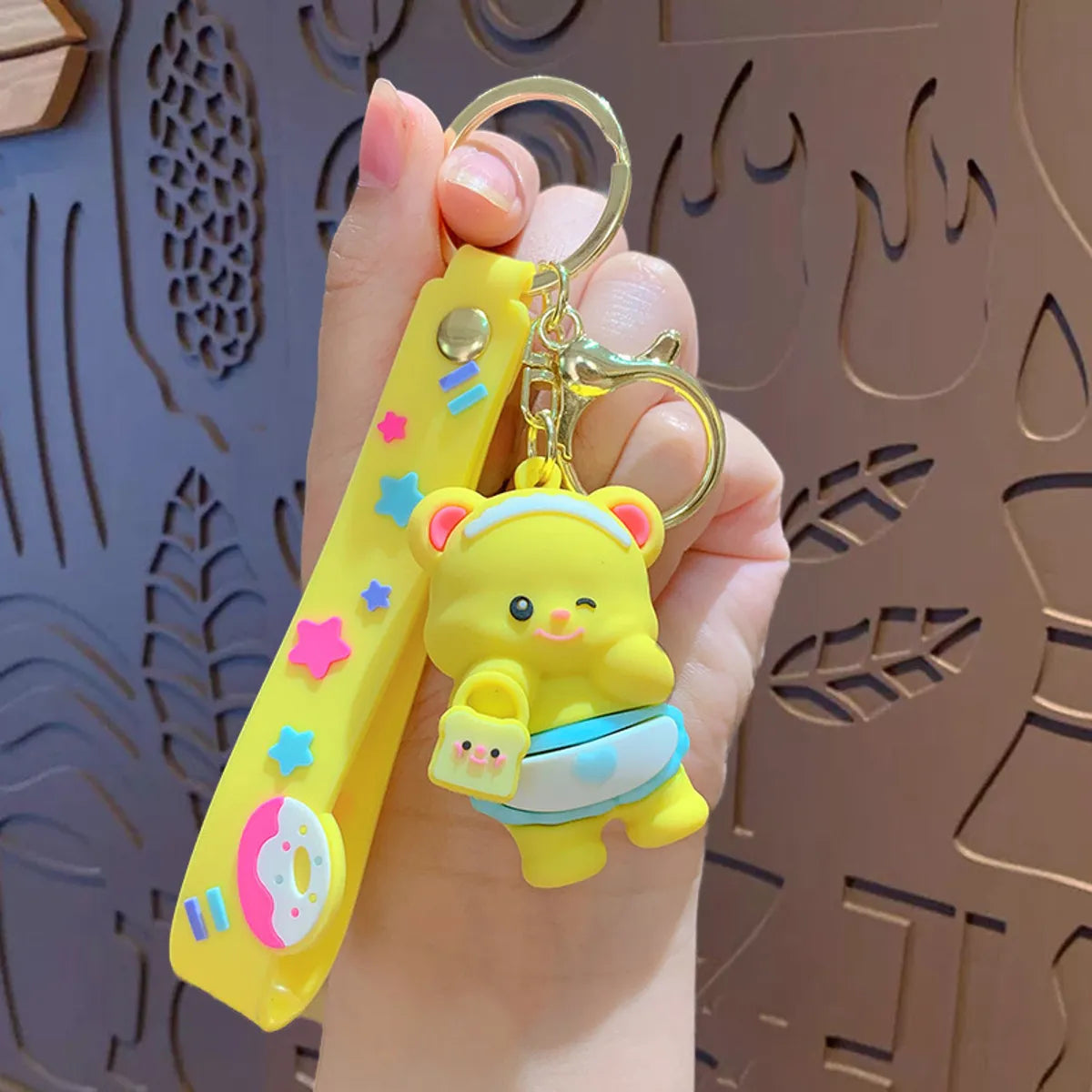 Cartoon Style Cartoon Character Bear PVC Alloy Women'S Keychain