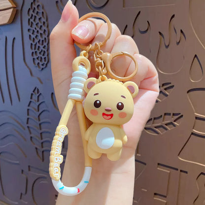 Cartoon Style Cartoon Character Bear PVC Alloy Women'S Keychain