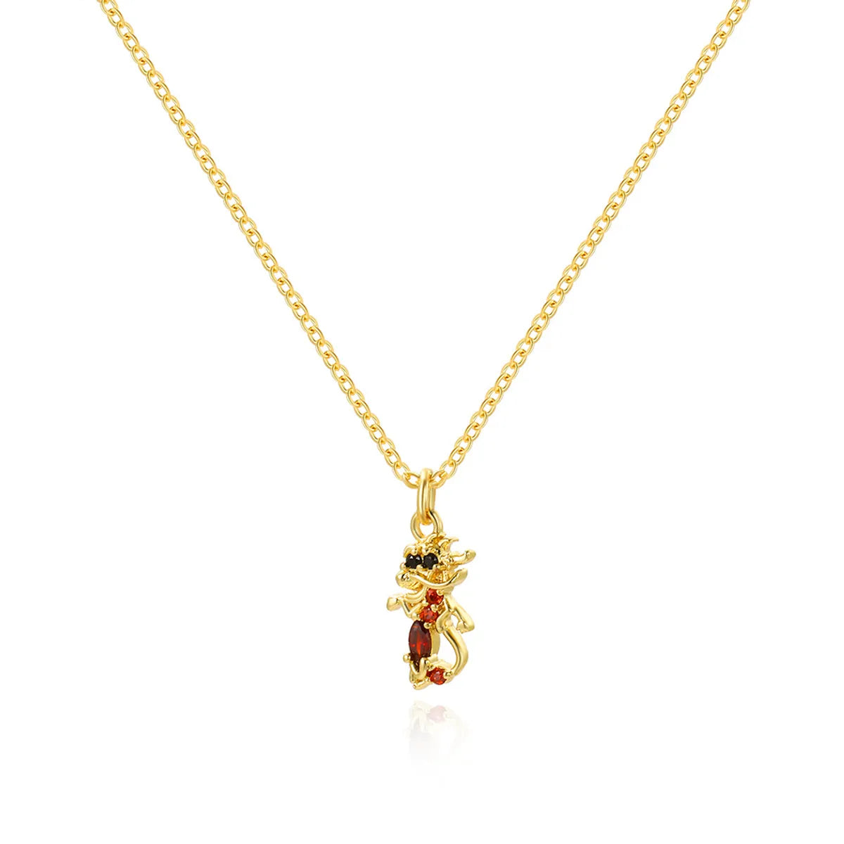 Cartoon Style Cartoon Character Copper Plating Inlay Zircon 18k Gold Plated Pendant Necklace