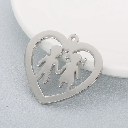 Cartoon Style Cartoon Character Heart Shape Stainless Steel Jewelry Accessories