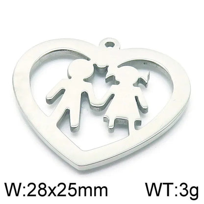 Cartoon Style Cartoon Character Heart Shape Stainless Steel Jewelry Accessories