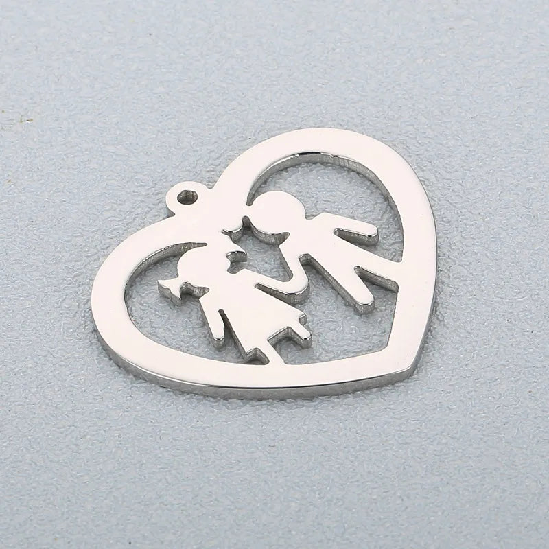 Cartoon Style Cartoon Character Heart Shape Stainless Steel Jewelry Accessories