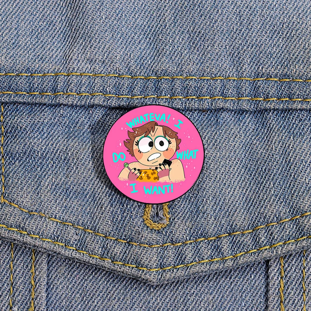 Cartoon Style Cartoon Character Metal Printing Women'S Brooches