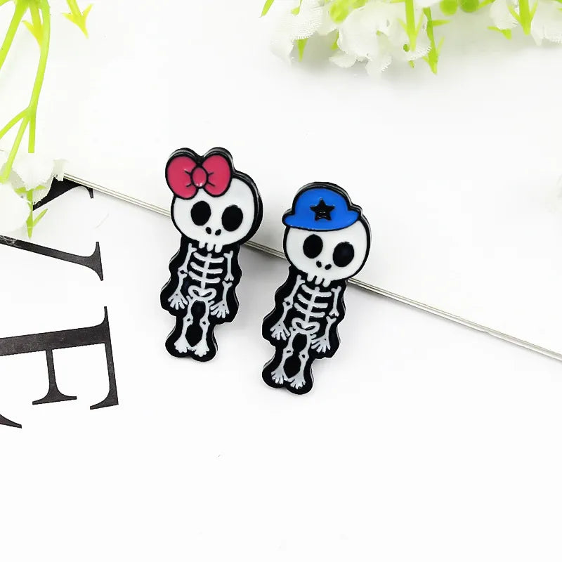 Cartoon Style Cartoon Character Skull Alloy Enamel Unisex Brooches