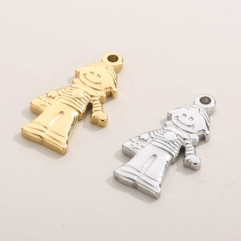 1 Piece Stainless Steel 18K Gold Plated Cartoon Character