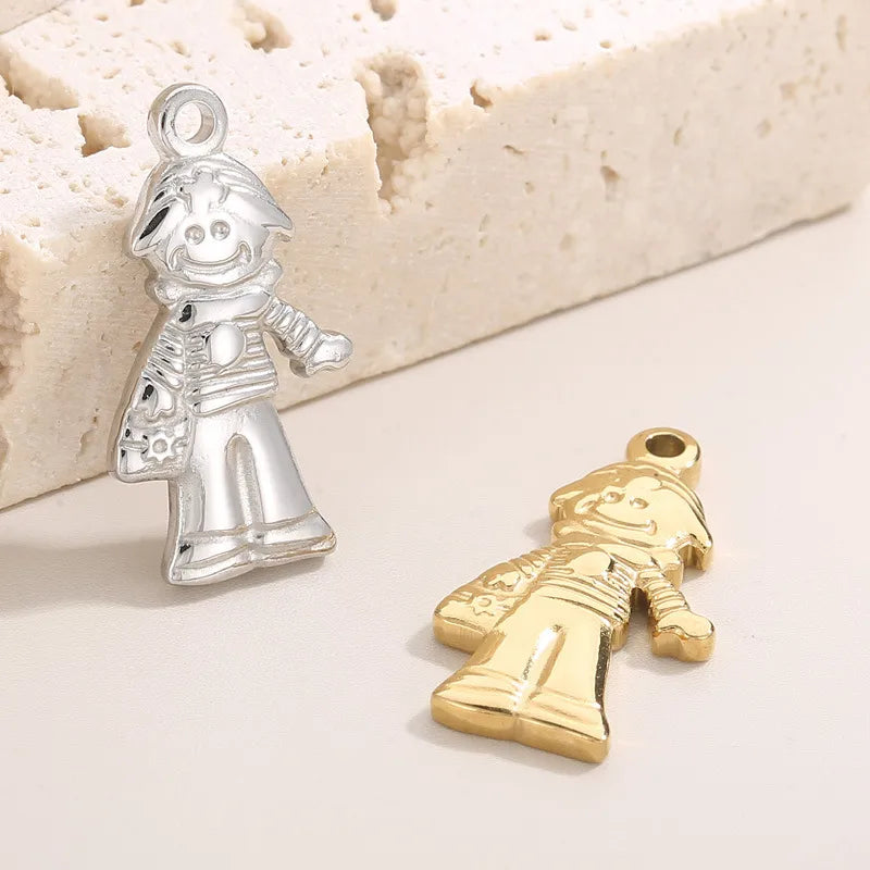 1 Piece Stainless Steel 18K Gold Plated Cartoon Character