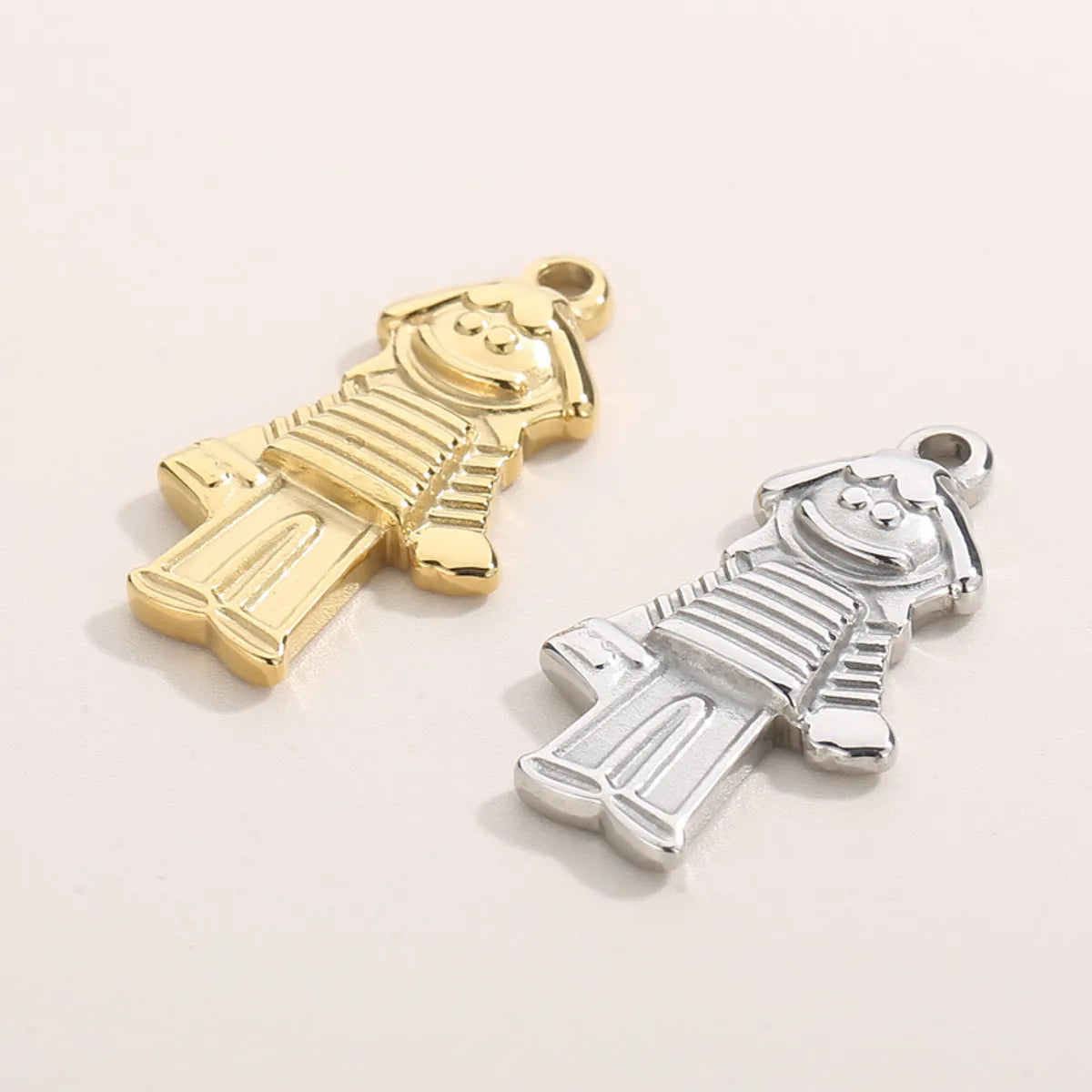 1 Piece Stainless Steel 18K Gold Plated Cartoon Character